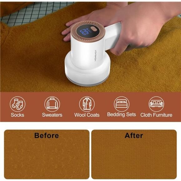 Fabric Shaver Fuzz Remover Rechargeable, HOMEASY Electric Lint Remover Shaver - Picture 5 of 7